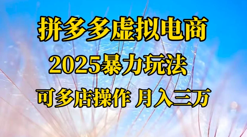 拼多多虚拟电商，一对一陪跑 月入三万，适合人群 上班族 宝妈 大学生