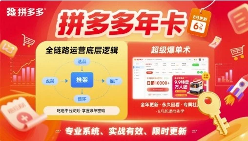 【精】拼多多年卡，拼多多全链路运营底层逻辑，超级爆单术【更新26年1月】