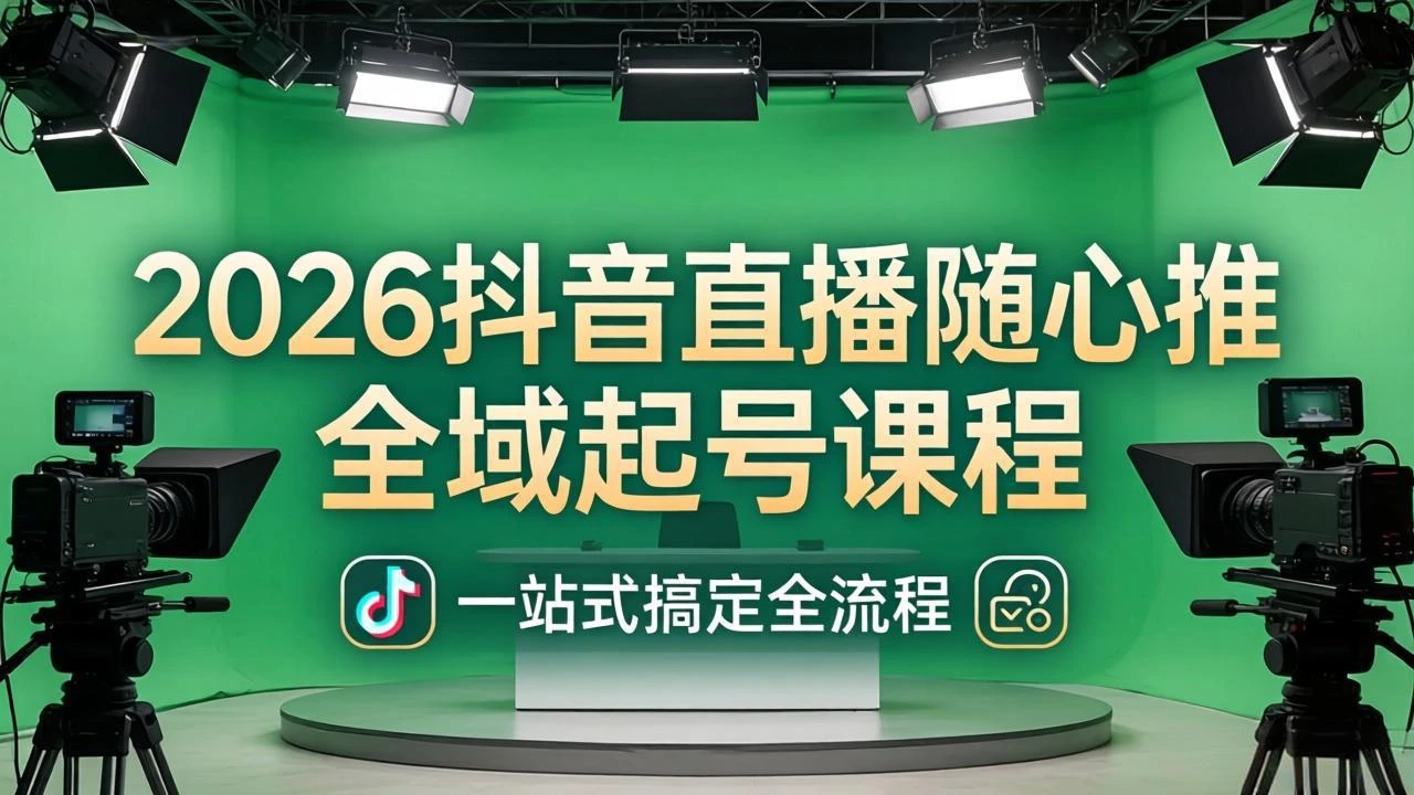 【精】2026抖音直播随心推全域起号课程：一站式搞定直播起号、稳号、放量全流程(更新4月