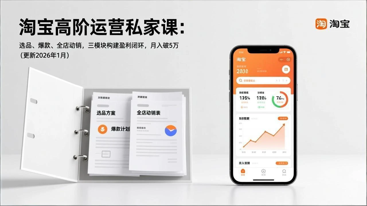 【精】淘宝高阶运营私家课:选品、爆款、全店动销,三模块构建盈利闭环,月入破5万(更新26年1月) 【精】淘宝高阶运营私家课:选品、爆款、全店动销,三模块构建盈利闭环,月入破5万(更新26年1月)
