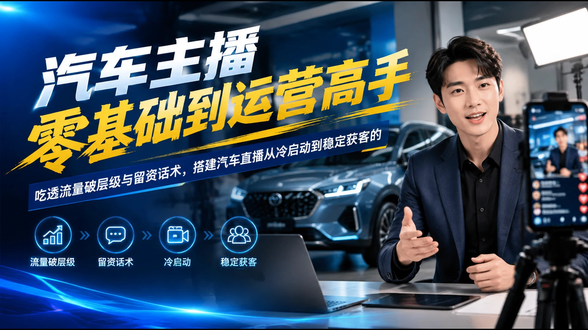 【精】汽车主播零基础到运营高手,吃透流量破层级与留资话术,搭建汽车直播从冷启动到稳定获客的 【精】汽车主播零基础到运营高手,吃透流量破层级与留资话术,搭建汽车直播从冷启动到稳定获客的