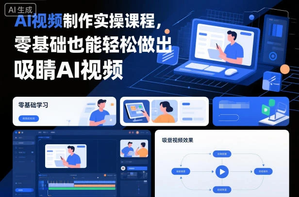 【精】AI视频制作实操课程，零基础也能轻松做出吸睛AI视频
