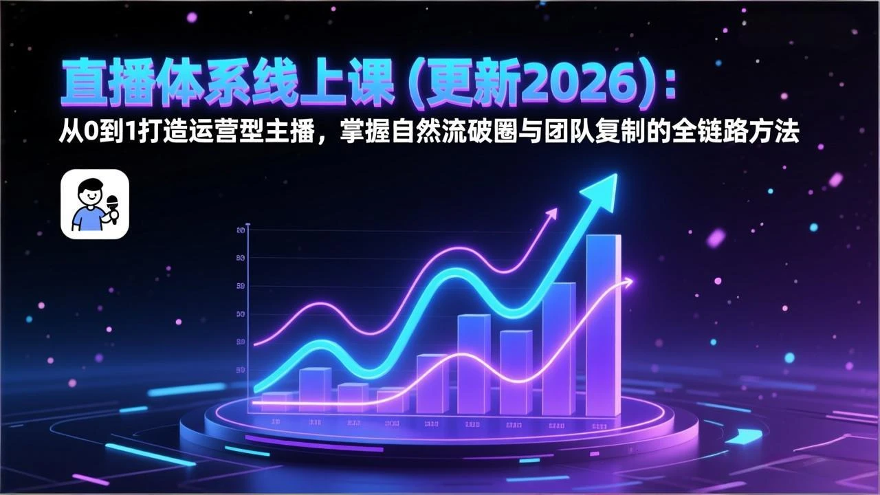 【精】直播体系线上课(更新2026):从0到1打造运营型主播,掌握自然流破圈与团队复制的全链路方法 【精】直播体系线上课(更新2026):从0到1打造运营型主播,掌握自然流破圈与团队复制的全链路方法