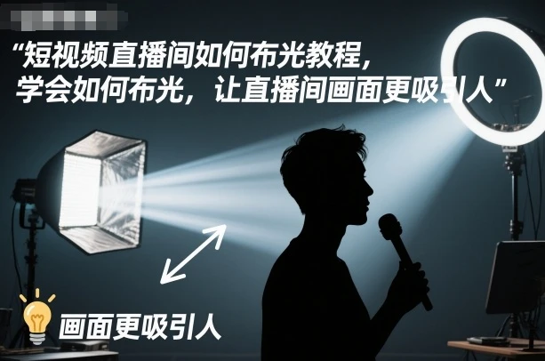 【精】短视频直播间如何布光教程，学会如何布光，让直播间画面更吸引人