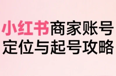 【精】小红书电商全链路实战从定位到爆单，系统拆解小红书商家起号全流程(更新)
