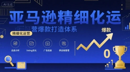 【精】亚马逊精细化运营爆款打造体系，视频课+全套资料文档