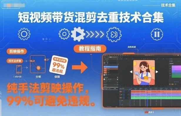 短视频带货混剪去重技术合集,纯手法剪映操作,99%可避免违规 短视频带货混剪去重技术合集,纯手法剪映操作,99%可避免违规