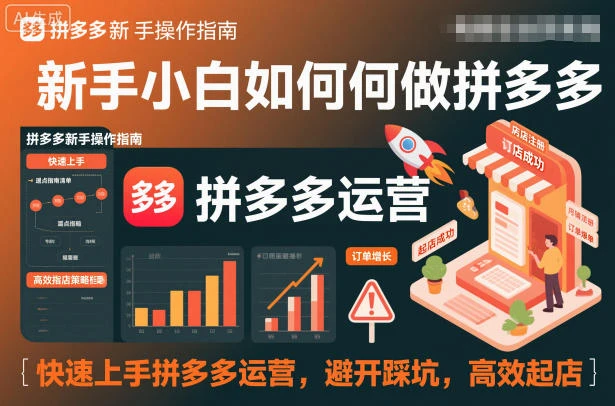 新手小白如何做拼多多,快速上手拼多多运营,避开踩坑,高效起店 新手小白如何做拼多多,快速上手拼多多运营,避开踩坑,高效起店