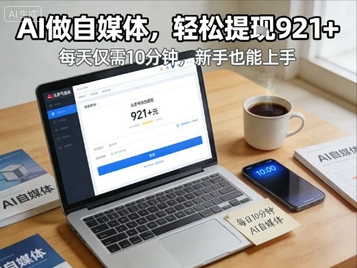 每天花费10分钟,头条号收益921+,用AI做自媒并不难【附视频教程】 每天花费10分钟,头条号收益921+,用AI做自媒并不难【附视频教程】