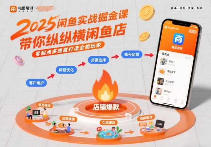 【精】2025闲鱼实战掘金课，带你纵横闲鱼店，零起点多维度打造全能玩家