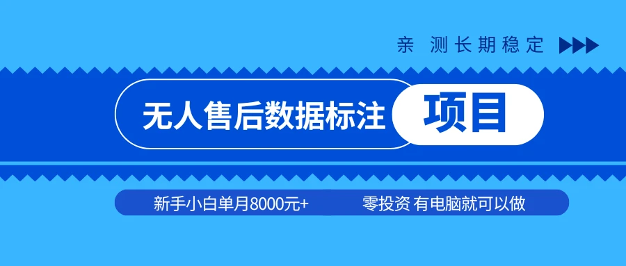 无人店数据标准项目，亲测一月稳定6000+，零投资，只要有台电脑就可以做