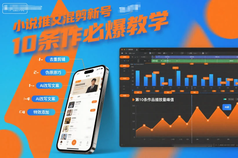 小说推文混剪新号10条必爆教学,伪原创10条作品必爆技巧 小说推文混剪新号10条必爆教学,伪原创10条作品必爆技巧