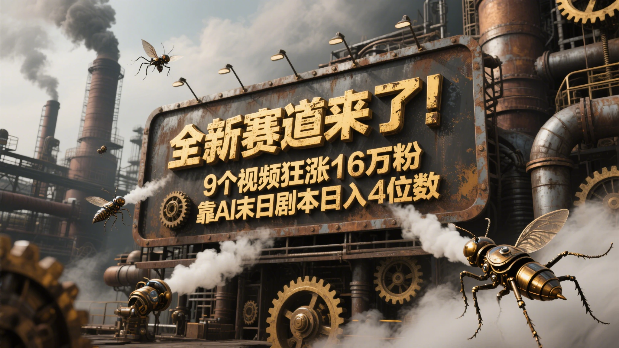 9个视频狂涨16万粉，靠AI末日剧本日入1000+，评论区爆肝追更！