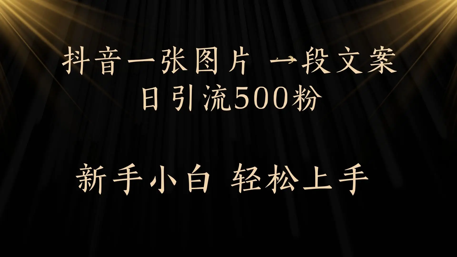 每天2分钟，抖音一张图片 一段文案日引流500粉