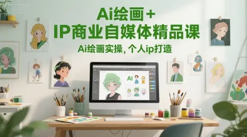 Ai绘画+IP商业自媒体精品课，Ai绘画实操，个人ip打造