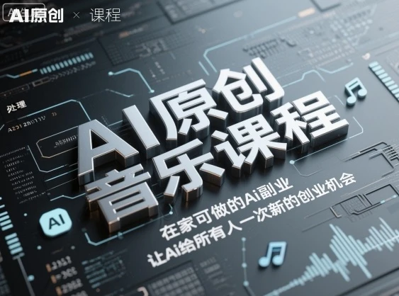 【精】AI原创音乐课程，在家可做的Ai副业，让Ai给所有人一次新的创业机会