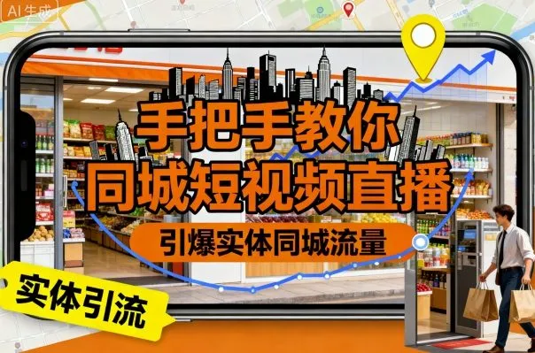 【精】手把手教你同城短视频直播，引爆实体同城流量