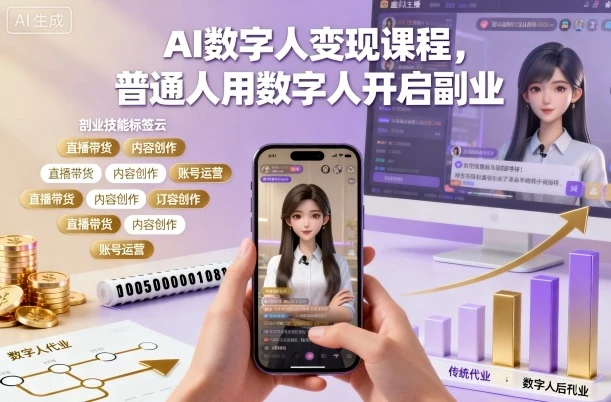 AI数字人变现课程,普通人用数字人开启副业 AI数字人变现课程,普通人用数字人开启副业