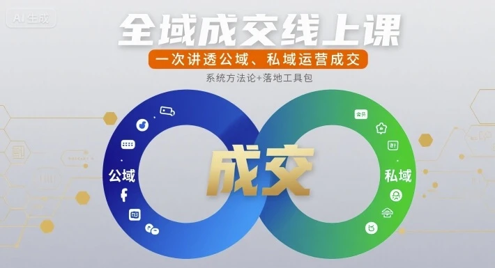 【精】全域成交线上课，一次讲透公域、私域运营成交