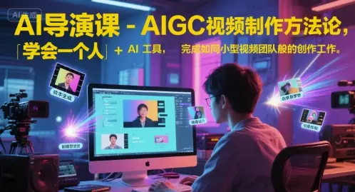AI导演课-AIGC视频制作方法论，学会一个人+AI工具，完成如同小型视频团队般的创作工作，实现导演梦