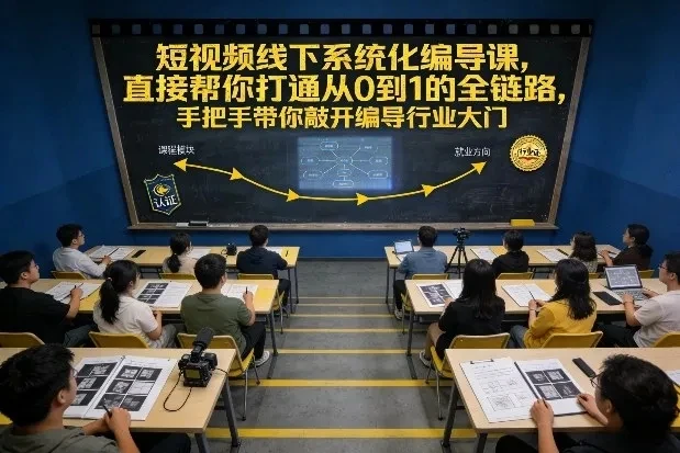 【精】短视频线下系统化编导课，直接帮你打通从0到1的全链路，手把手带你敲开编导行业大门