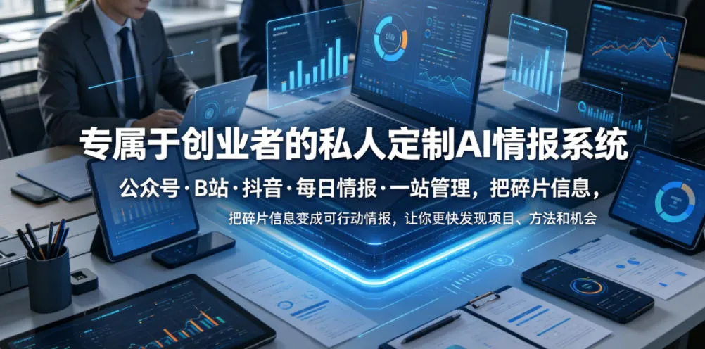 【精】专属于创业者的私人定制AI情报系统,公众号·B站·抖音·每日情报·一站管理,把碎片信息变成可行动情报,让你更快发现项目、方法和机会 【精】专属于创业者的私人定制AI情报系统,公众号·B站·抖音·每日情报·一站管理,把碎片信息变成可行动情报,让你更快发现项目、方法和机会