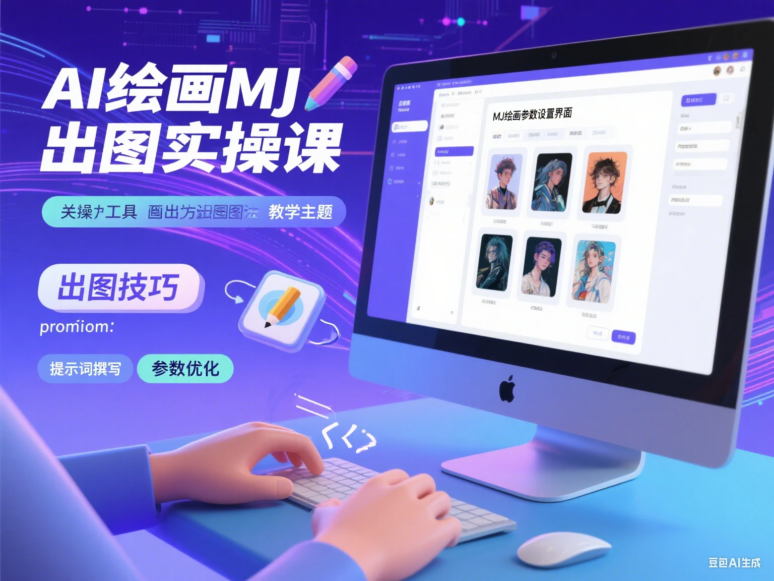 【精】AI绘画MJ出图实操课