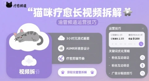 猫咪疗愈长视频拆解 &油管频道运营技巧