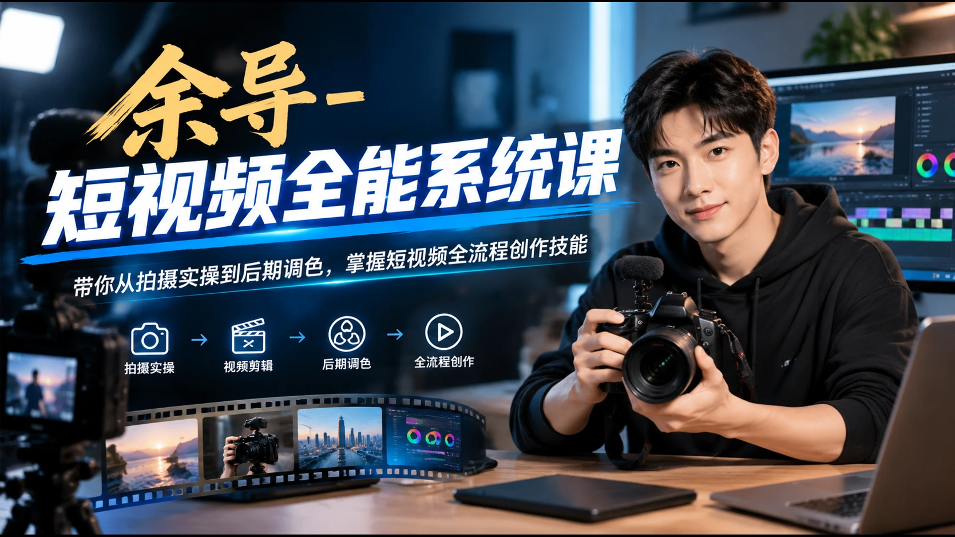 【精】余导 - 短视频全能系统课,带你从拍摄实操到后期调色,掌握短视频全流程创作技能 【精】余导 - 短视频全能系统课,带你从拍摄实操到后期调色,掌握短视频全流程创作技能