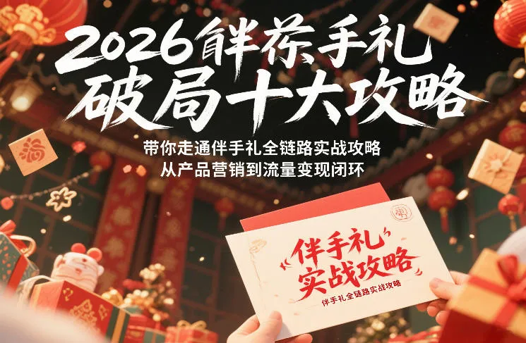 【精】2026伴手礼破局十大攻略，带你走通伴手礼全链路实战攻略，从产品营销到流量变现闭环
