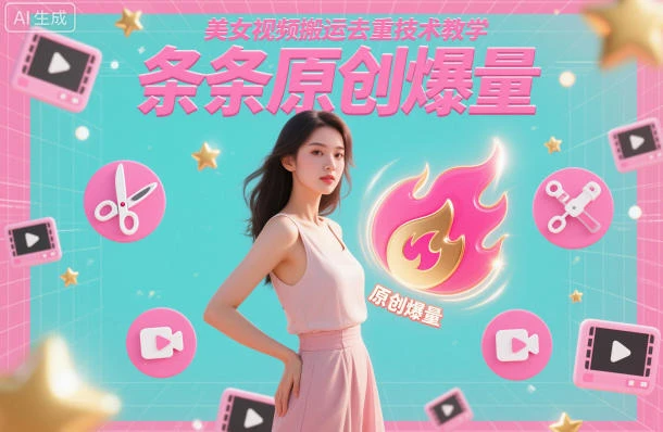 美女视频搬运去重技术教学，条条原创爆量