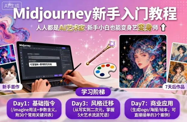 midjourney新手入门教程：人人都是AI艺术家，新手小白也能变身艺术大师