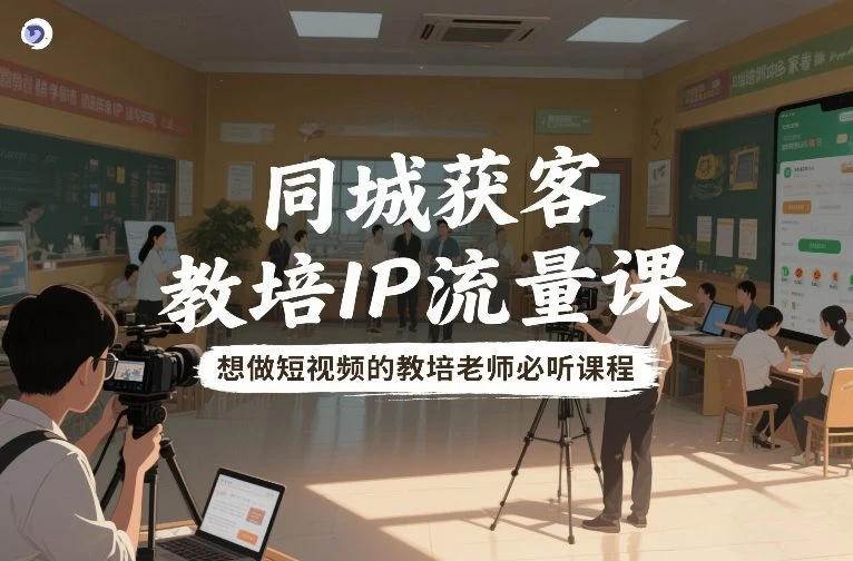 【精】同城获客，教培IP流量课，想做短视频的教培老师必听课程