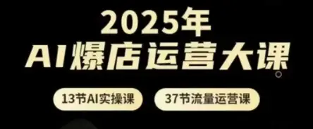 2025年AI爆店运营大课,13节AI实操课+37节流量运营课 2025年AI爆店运营大课,13节AI实操课+37节流量运营课