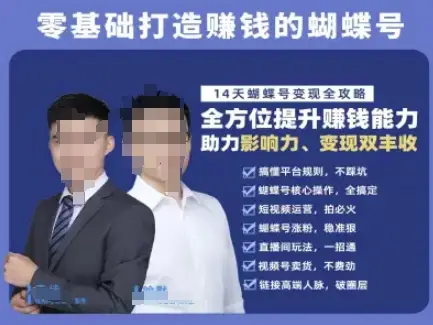 蝴蝶号专栏-视频号运营教程，零基础打造挣钱的蝴蝶号，14天蝴蝶号变现全攻略