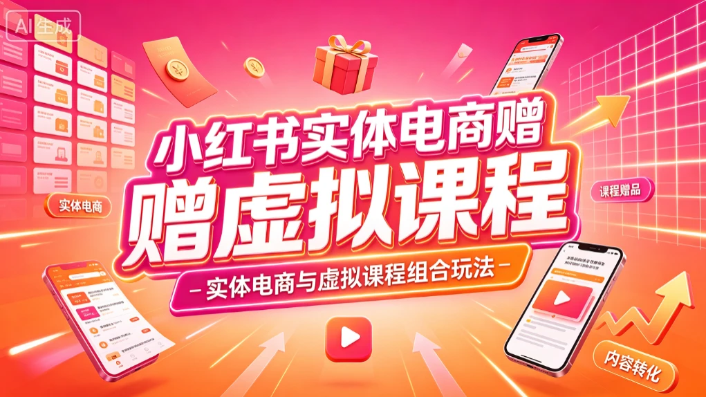 【精】小红书实体电商，实体电商增长玩法 搭配虚拟课程权益（赠虚拟课程）