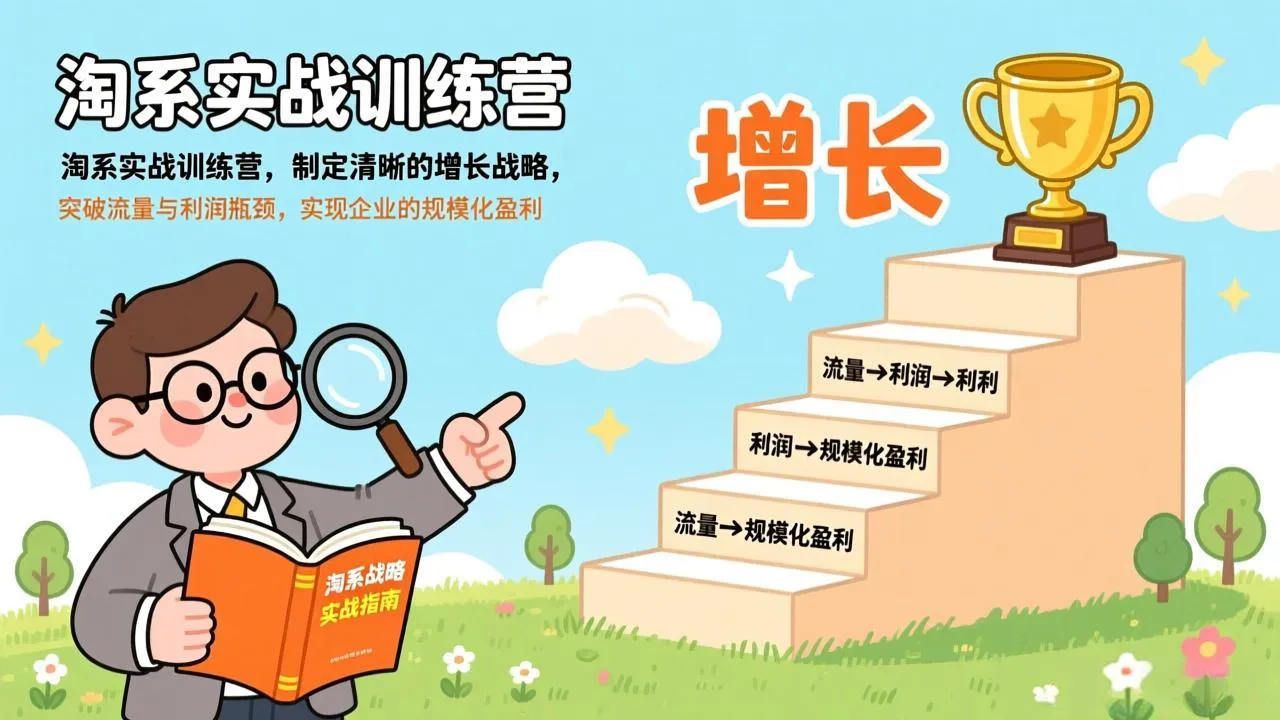 【精】淘系实战训练营,制定清晰的增长战略,突破流量与利润瓶颈,实现企业的规模化盈利 【精】淘系实战训练营,制定清晰的增长战略,突破流量与利润瓶颈,实现企业的规模化盈利