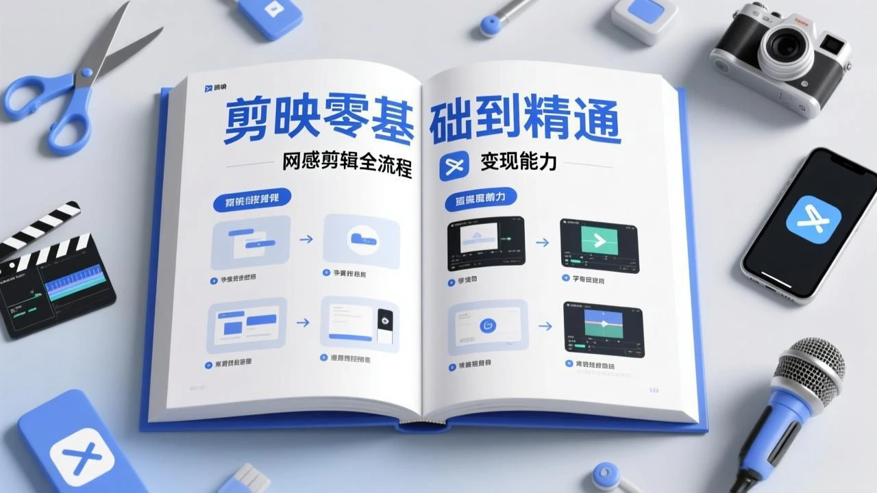 【精】剪映零基础也能快速上手，从入门到精通掌握网感剪辑全流程，掌握能直接变现的剪辑能力