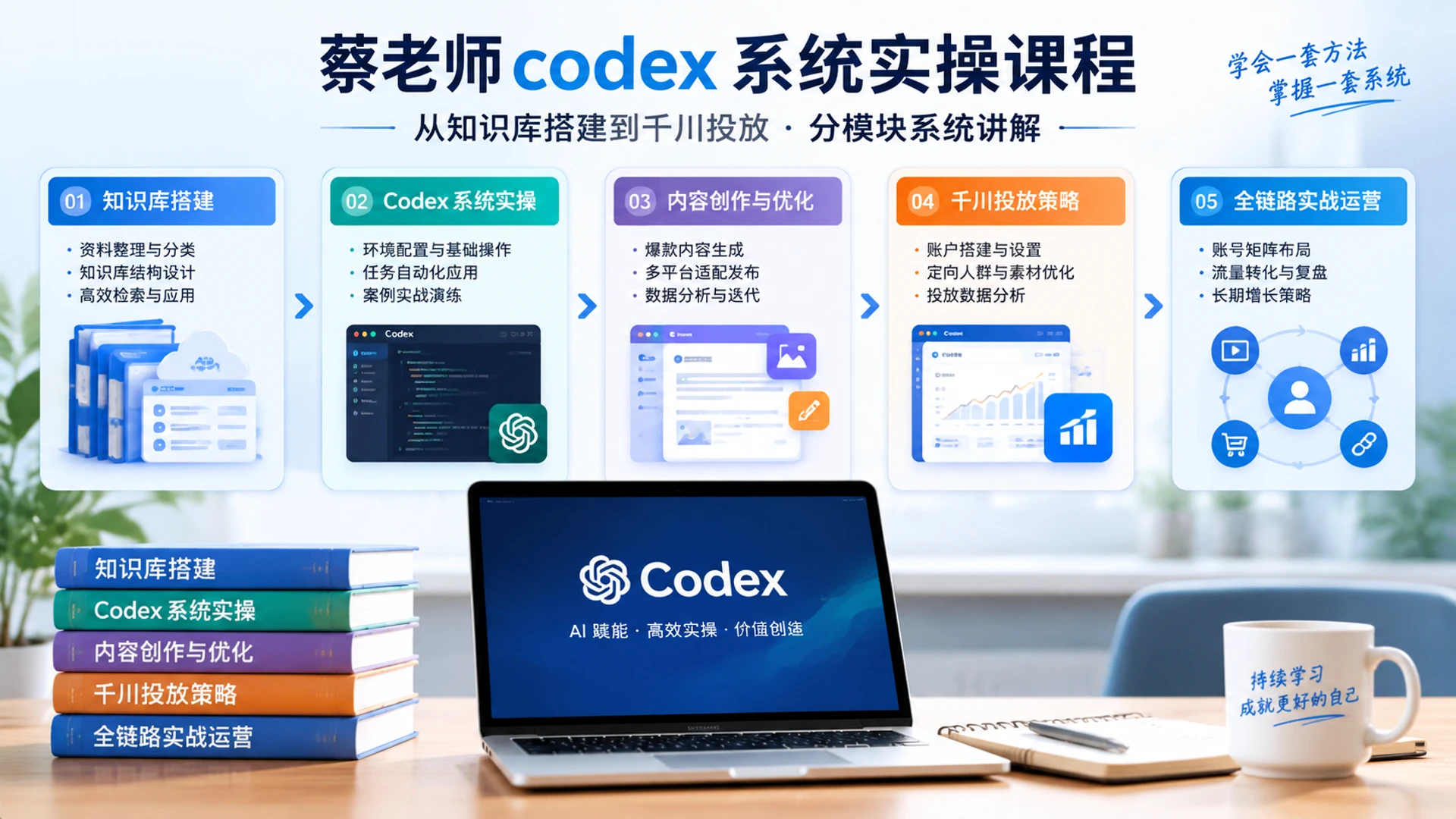 【精】蔡老师codex系统实操课程的内容强度,从知识库搭建到千川投放分模块系统讲解 【精】蔡老师codex系统实操课程的内容强度,从知识库搭建到千川投放分模块系统讲解
